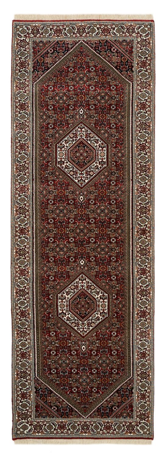 Løber Persisk tæppe - Bijar - 246 x 79 cm - bordeaux rød