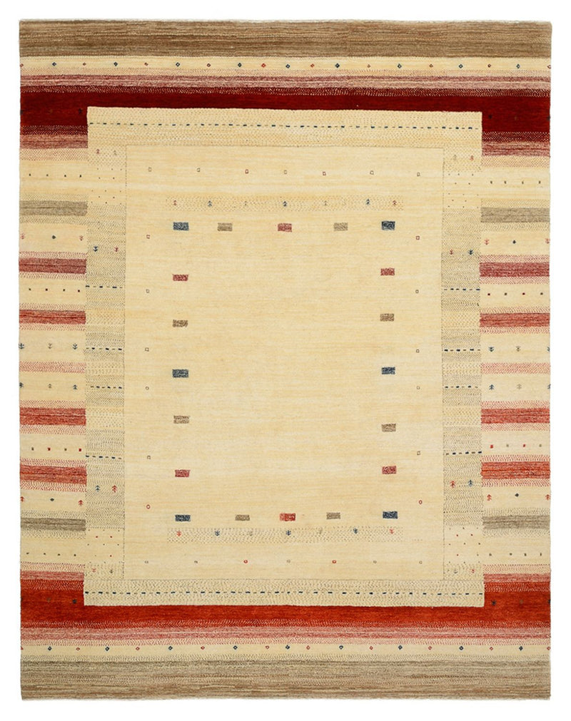 Gabbeh-tæppe - Loribaft Indus - 248 x 195 cm - lys beige