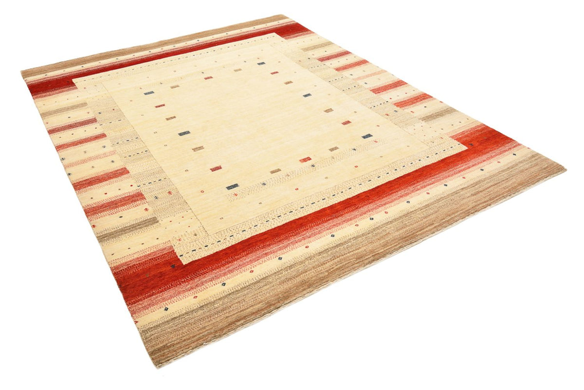 Gabbeh-tæppe - Loribaft Indus - 248 x 195 cm - lys beige