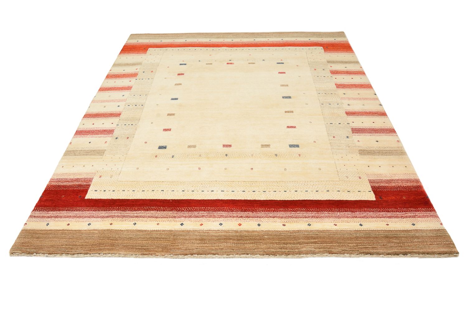 Gabbeh-tæppe - Loribaft Indus - 248 x 195 cm - lys beige