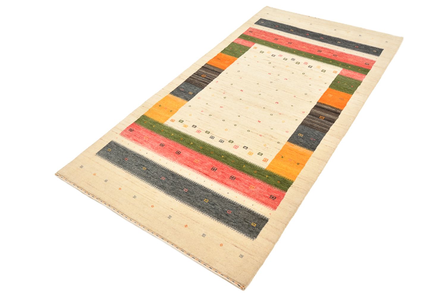Løber Gabbeh-tæppe - Loribaft Indus - 195 x 101 cm - lys beige