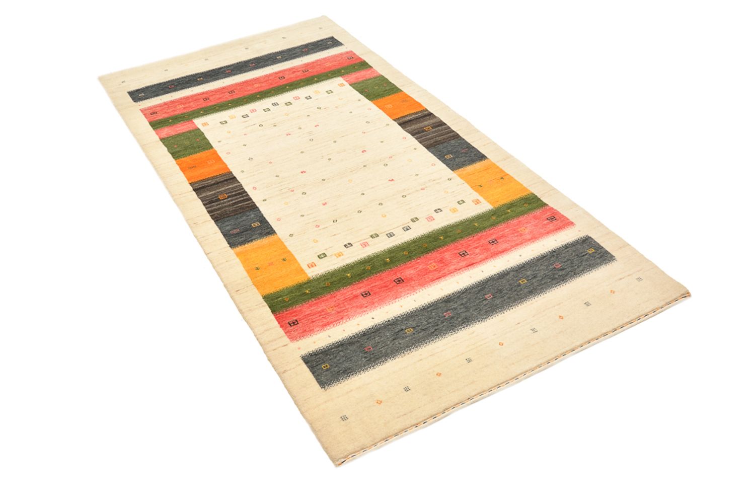 Løber Gabbeh-tæppe - Loribaft Indus - 195 x 101 cm - lys beige
