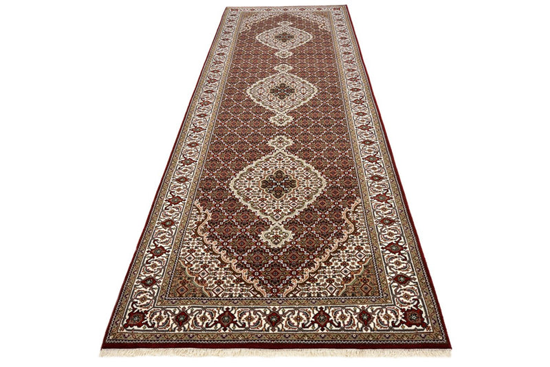 Løber Orientalsk tæppe - Tabriz - 362 x 122 cm - lys beige