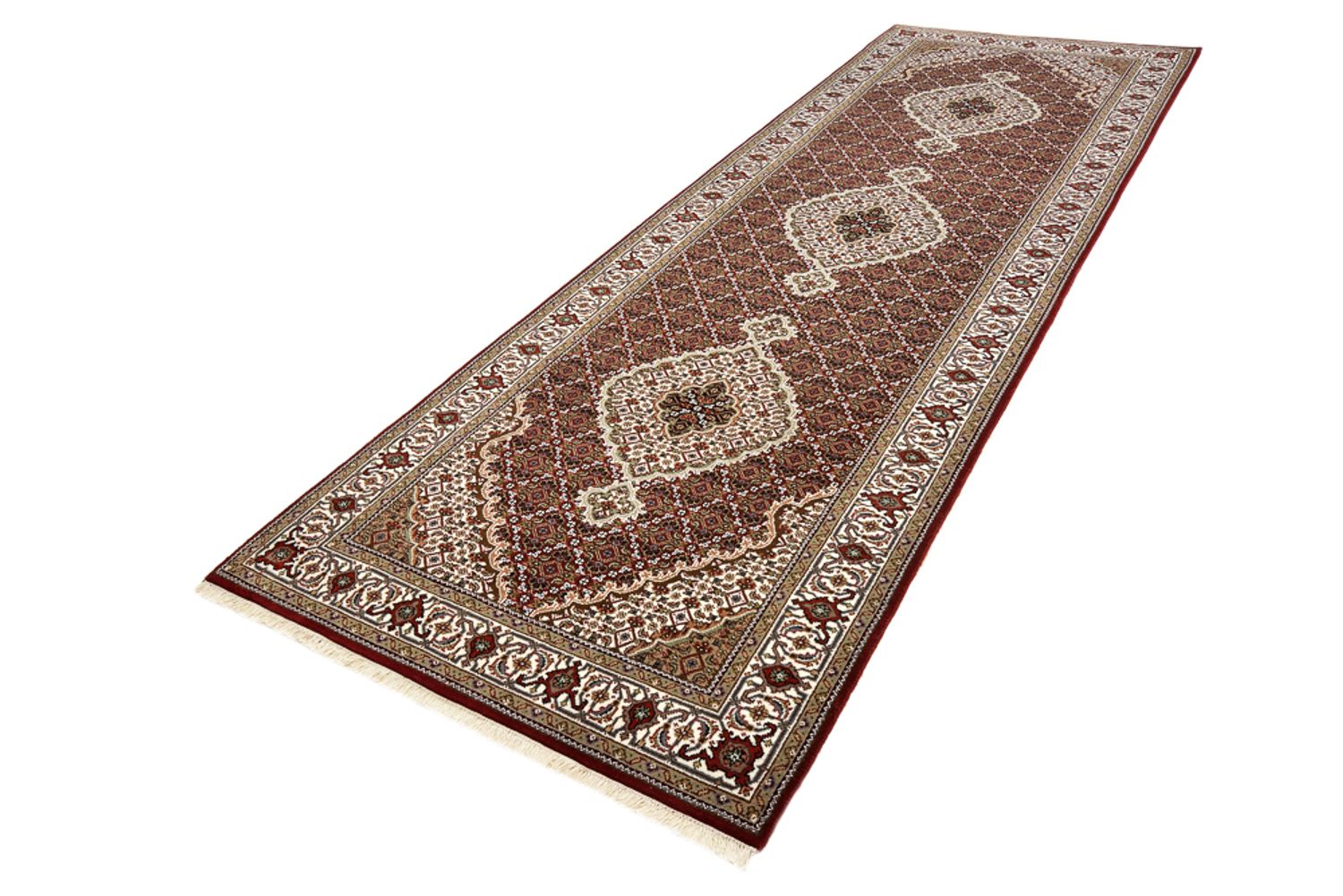 Løber Orientalsk tæppe - Tabriz - 362 x 122 cm - lys beige