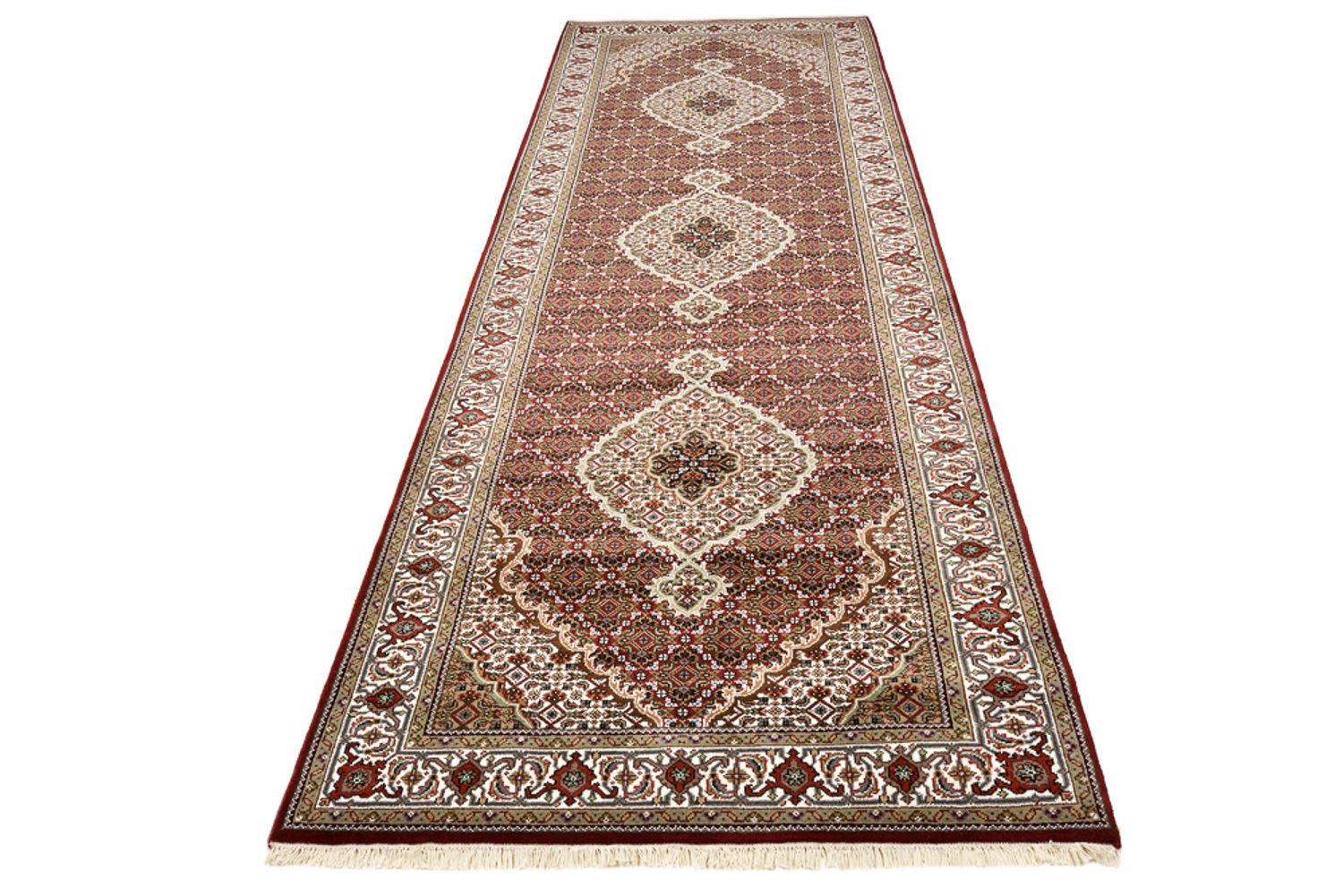 Løber Orientalsk tæppe - Tabriz - 362 x 122 cm - lys beige