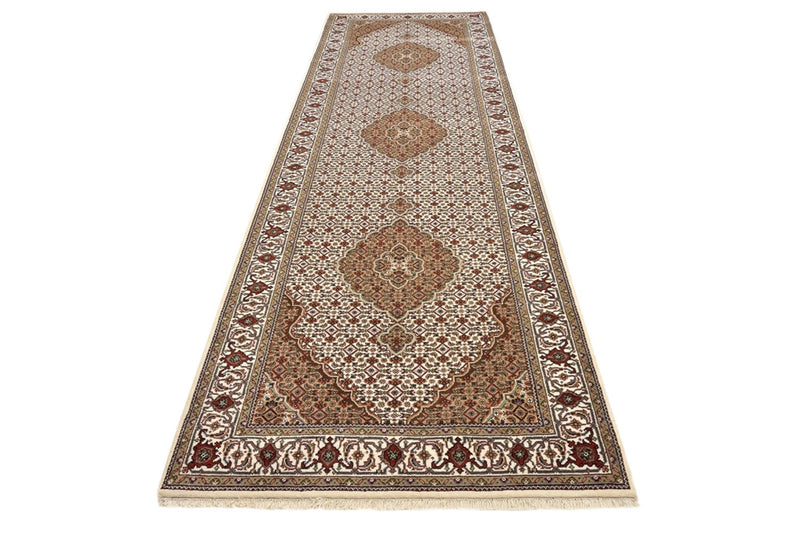 Løber Orientalsk tæppe - Tabriz - 372 x 121 cm - lys beige