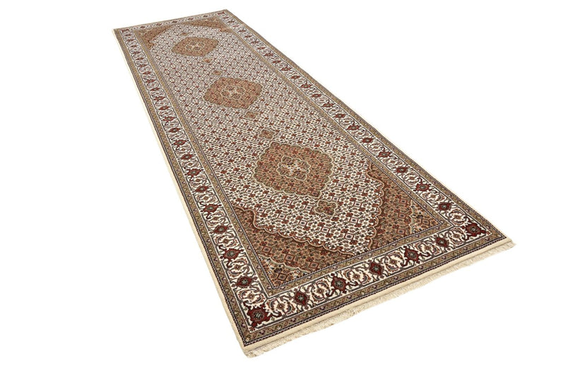 Løber Orientalsk tæppe - Tabriz - 372 x 121 cm - lys beige
