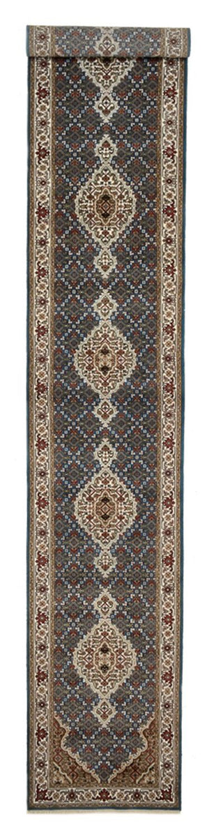 Løber Orientalsk tæppe - Tabriz - 454 x 79 cm - mørkeblå