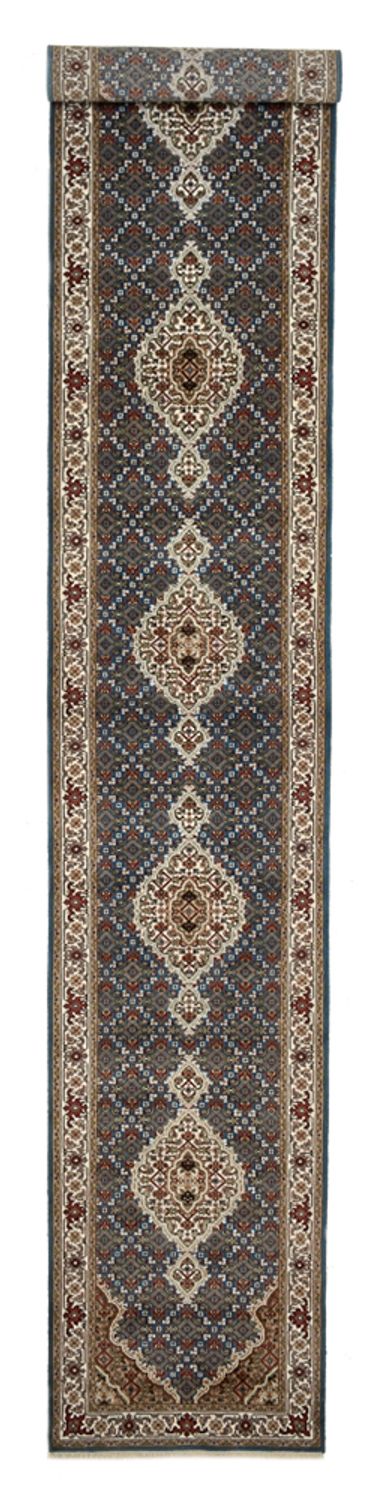 Løber Orientalsk tæppe - Tabriz - 454 x 79 cm - mørkeblå