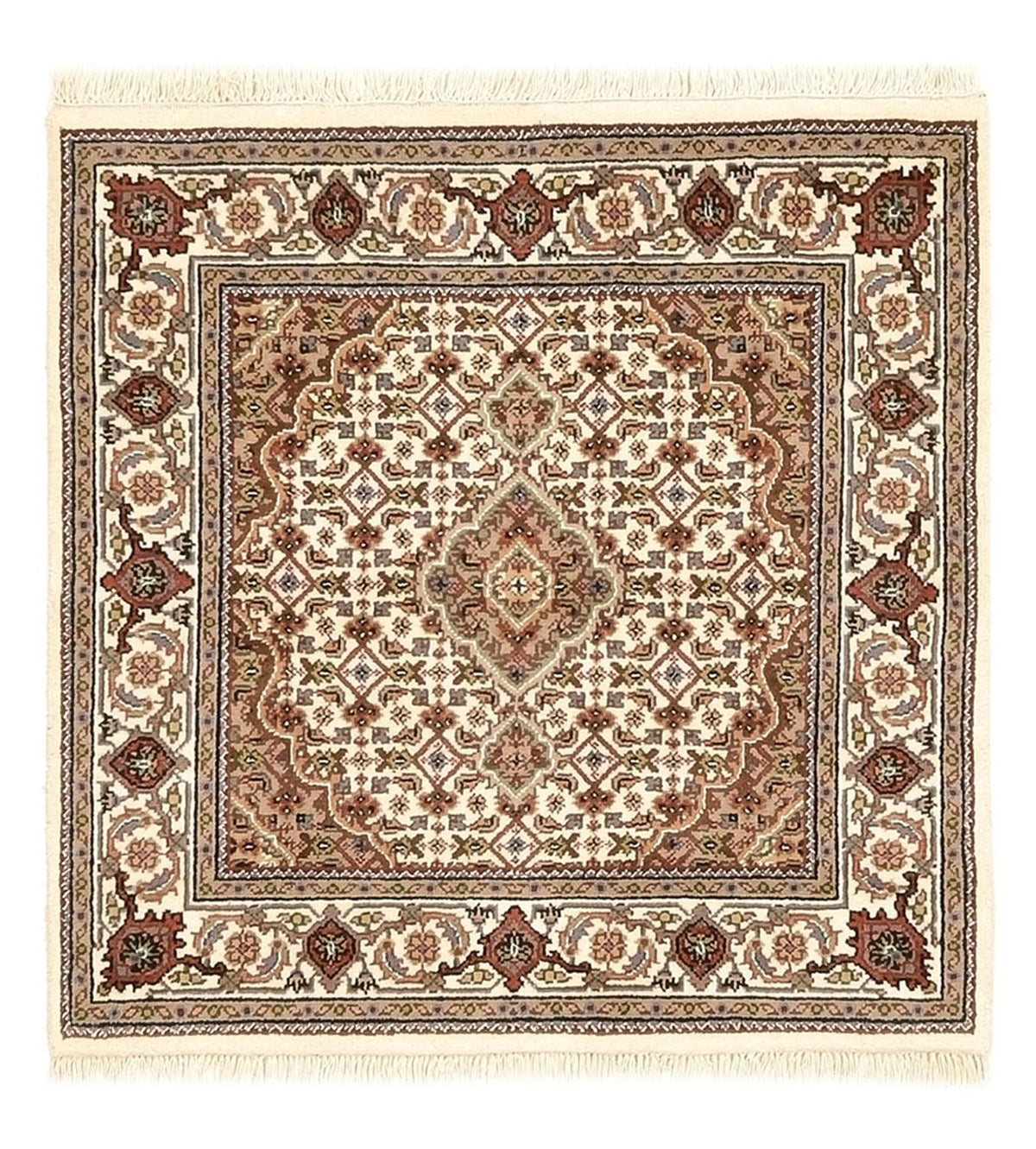 Orientalsk tæppe - Tabriz - 92 x 89 cm - creme