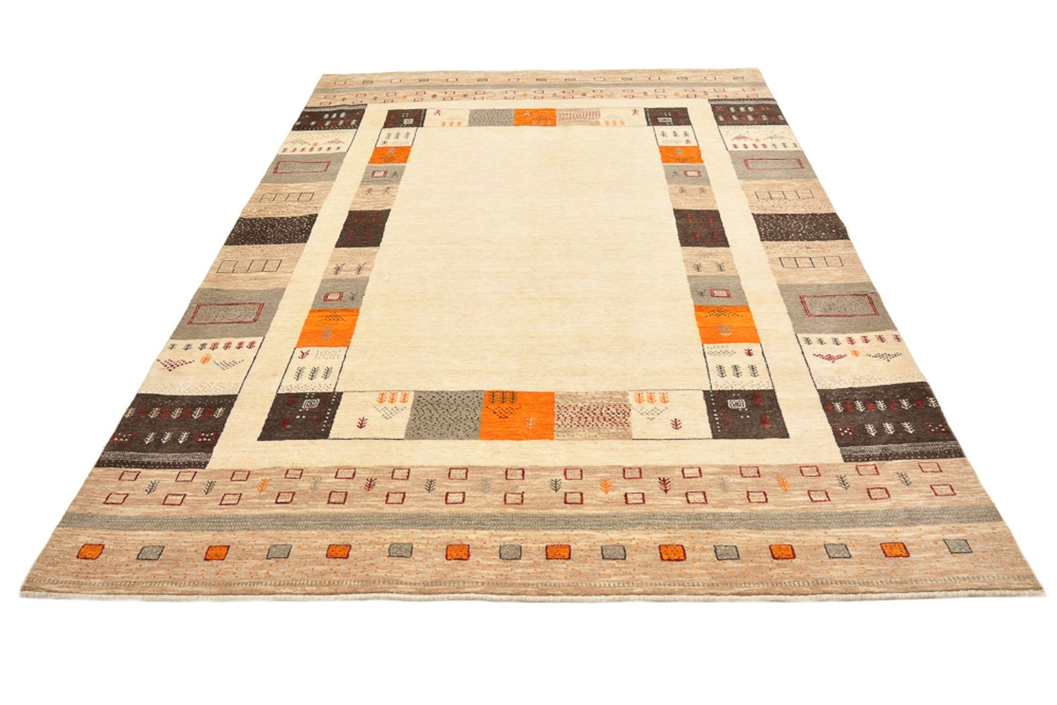 Gabbeh-tæppe - Loribaft Indus - 281 x 203 cm - lys beige