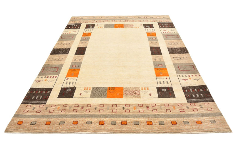 Gabbeh-tæppe - Loribaft Indus - 281 x 203 cm - lys beige