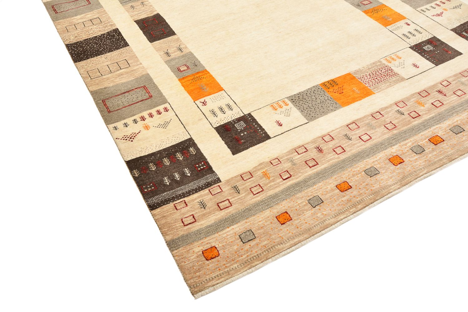 Gabbeh-tæppe - Loribaft Indus - 281 x 203 cm - lys beige