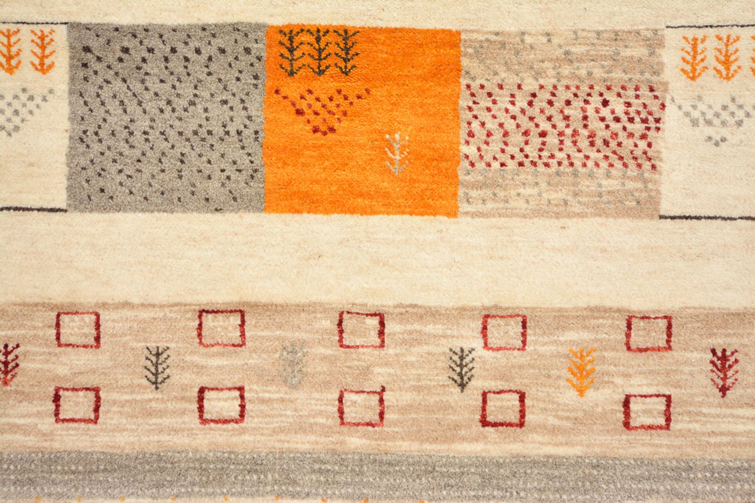 Gabbeh-tæppe - Loribaft Indus - 281 x 203 cm - lys beige