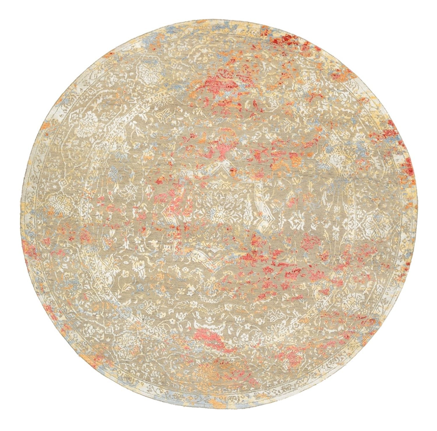 Designer tæppe rundt  - 204 x 202 cm - sand