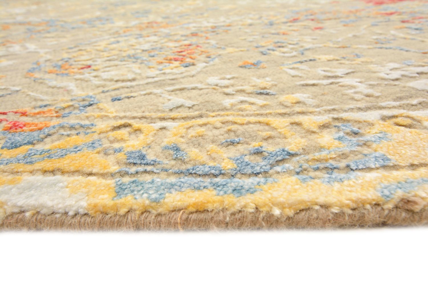 Designer tæppe rundt  - 204 x 202 cm - sand