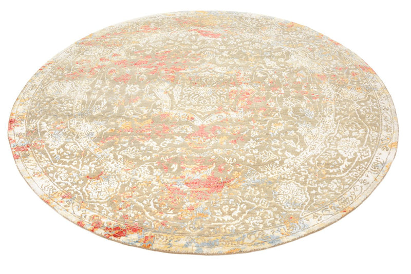 Designer tæppe rundt  - 204 x 202 cm - sand