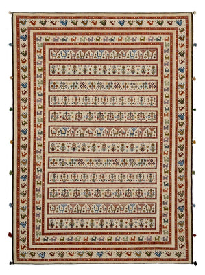 Orientalsk tæppe - 245 x 177 cm - lys beige