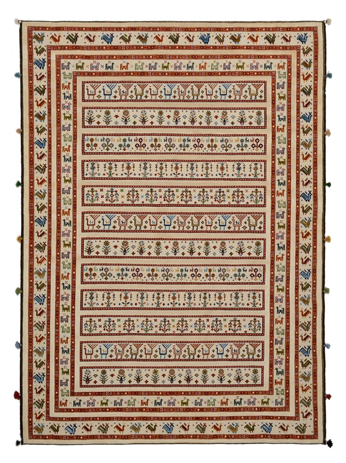 Orientalsk tæppe - 245 x 177 cm - lys beige
