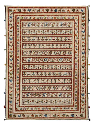 Orientalsk tæppe - 245 x 177 cm - lys beige