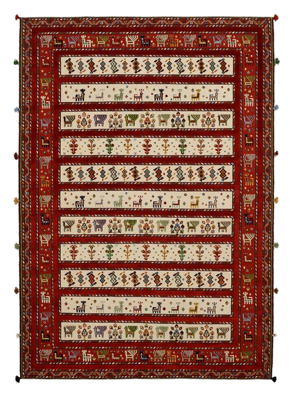 Orientalsk tæppe - 245 x 175 cm - lys beige