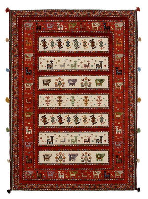 Orientalsk tæppe - 184 x 126 cm - lys beige