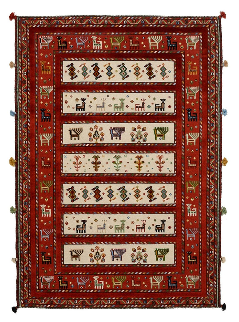Orientalsk tæppe - 184 x 126 cm - lys beige