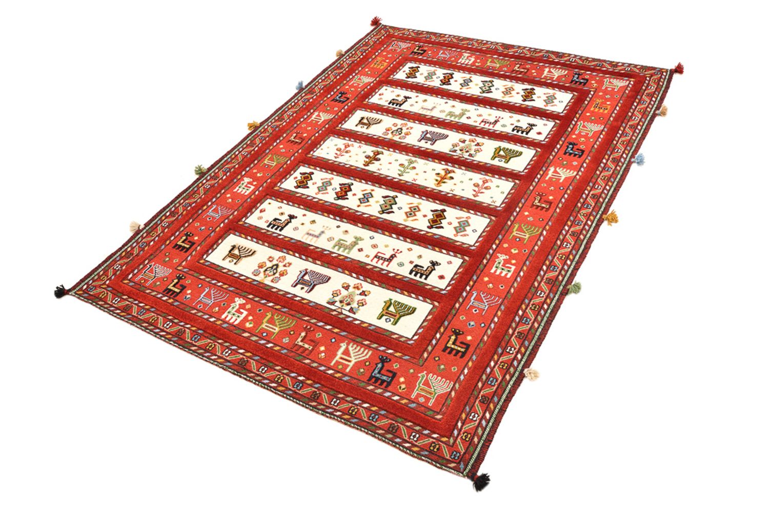 Orientalsk tæppe - 184 x 126 cm - lys beige