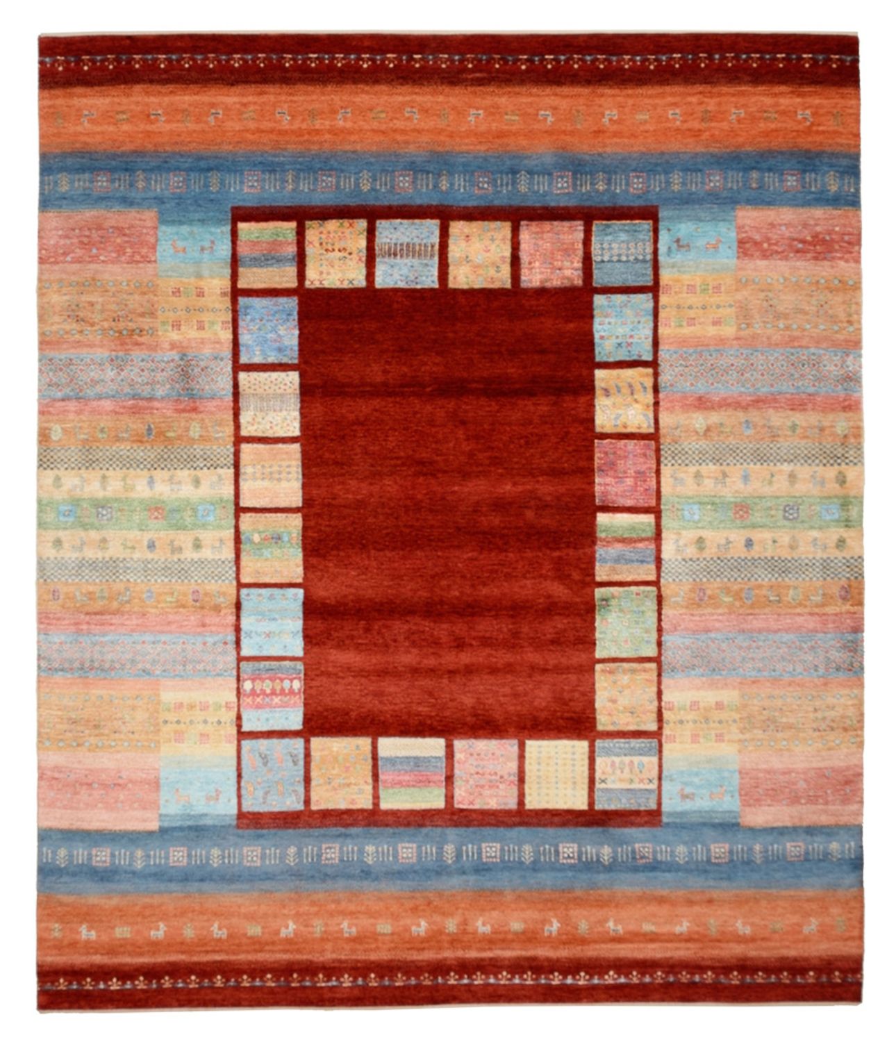 Gabbeh-tæppe - Loribaft Indus - 302 x 253 cm - rød