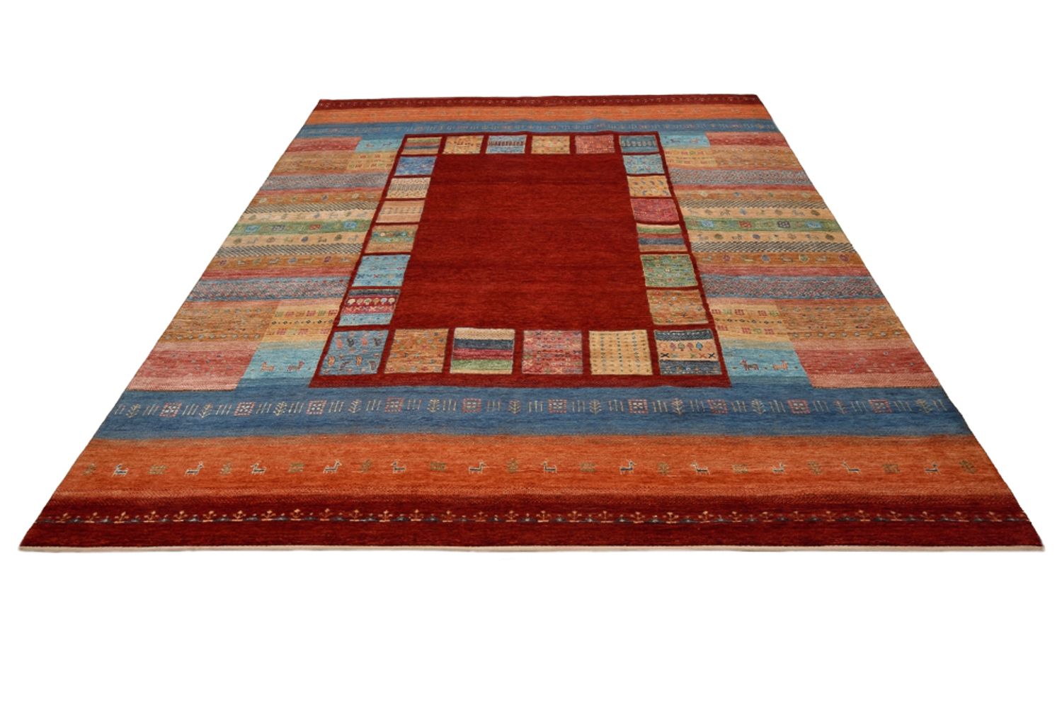 Gabbeh-tæppe - Loribaft Indus - 302 x 253 cm - rød