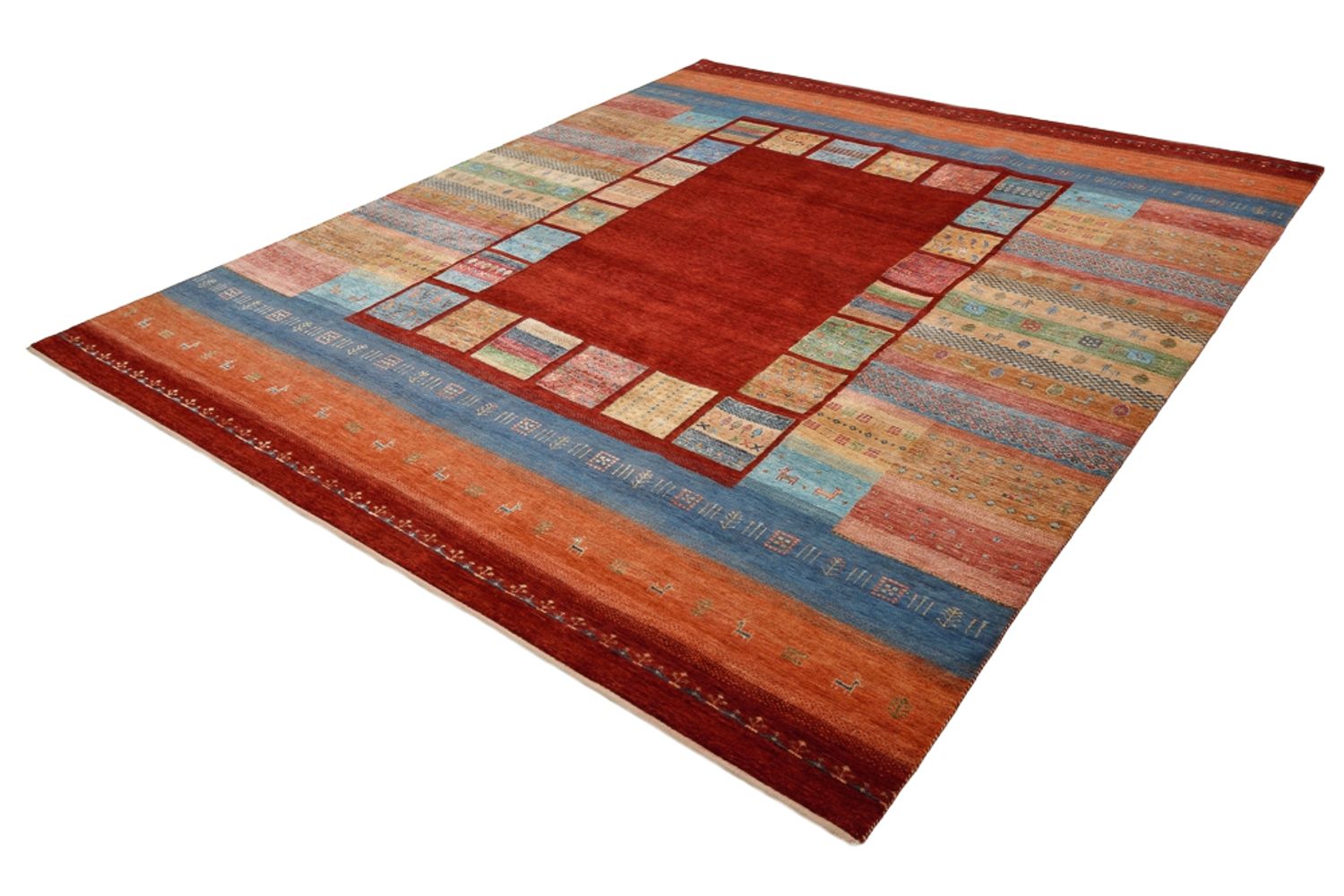 Gabbeh-tæppe - Loribaft Indus - 302 x 253 cm - rød