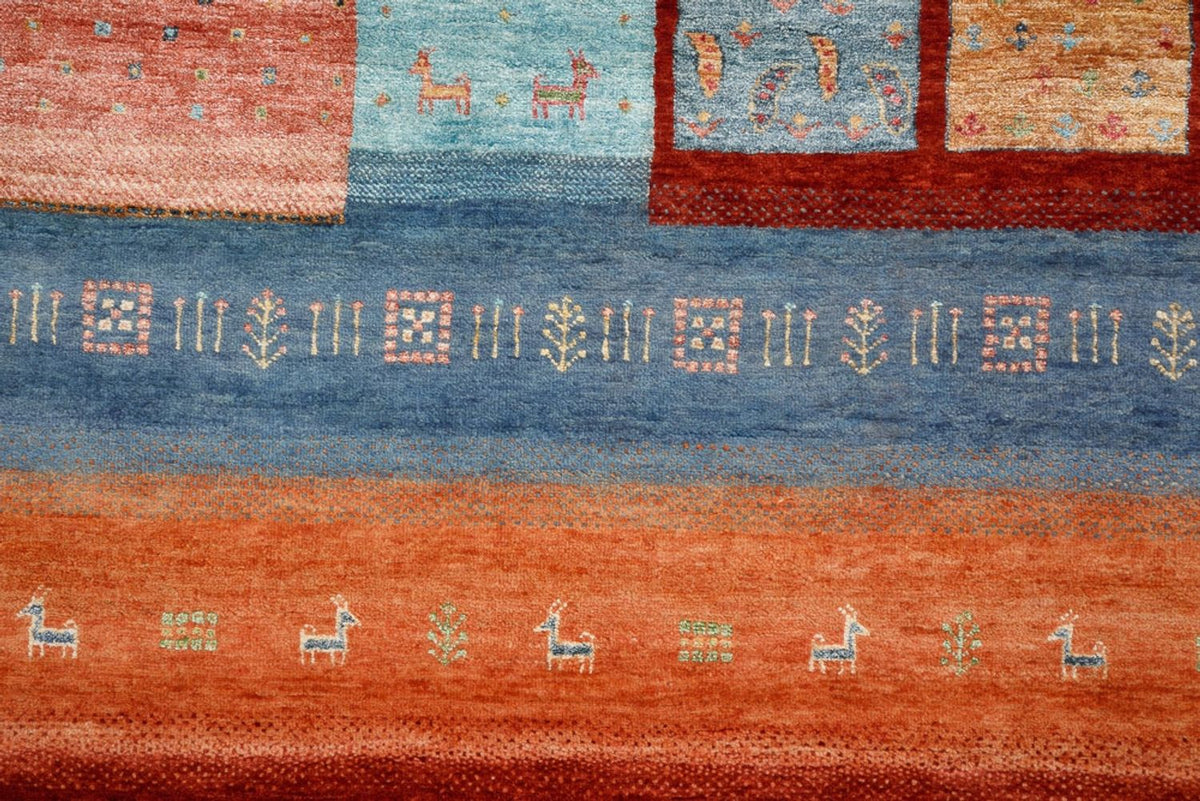 Gabbeh-tæppe - Loribaft Indus - 302 x 253 cm - rød