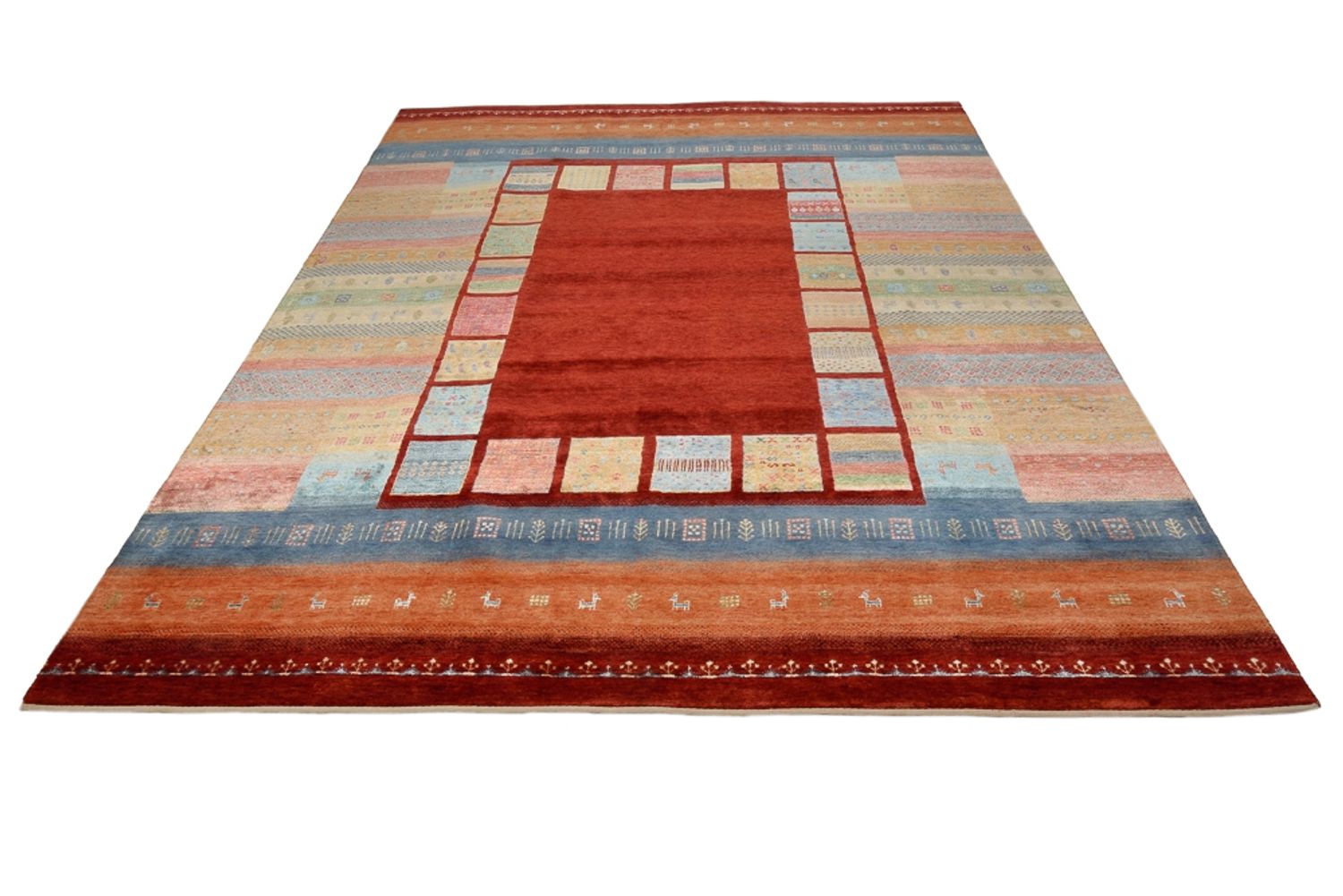 Gabbeh-tæppe - Loribaft Indus - 302 x 253 cm - rød