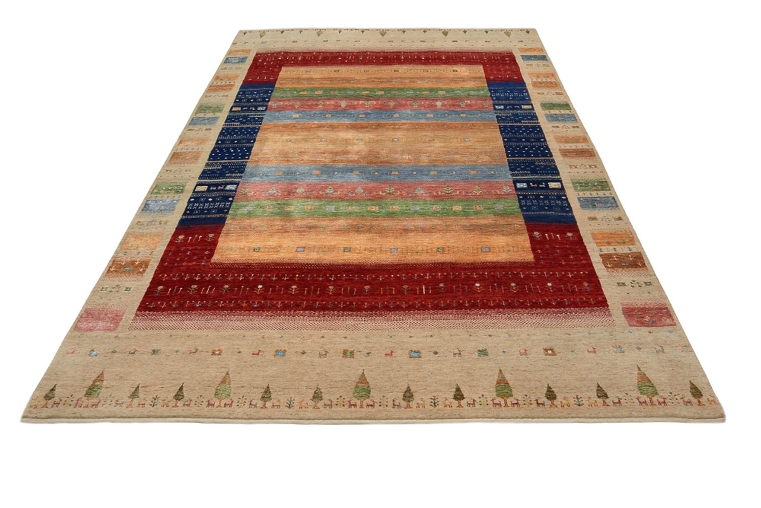Gabbeh-tæppe - Loribaft Indus - 302 x 205 cm - flerfarvet