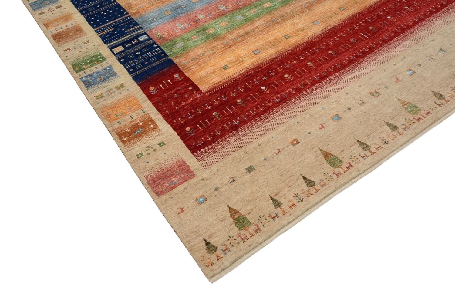 Gabbeh-tæppe - Loribaft Indus - 302 x 205 cm - flerfarvet