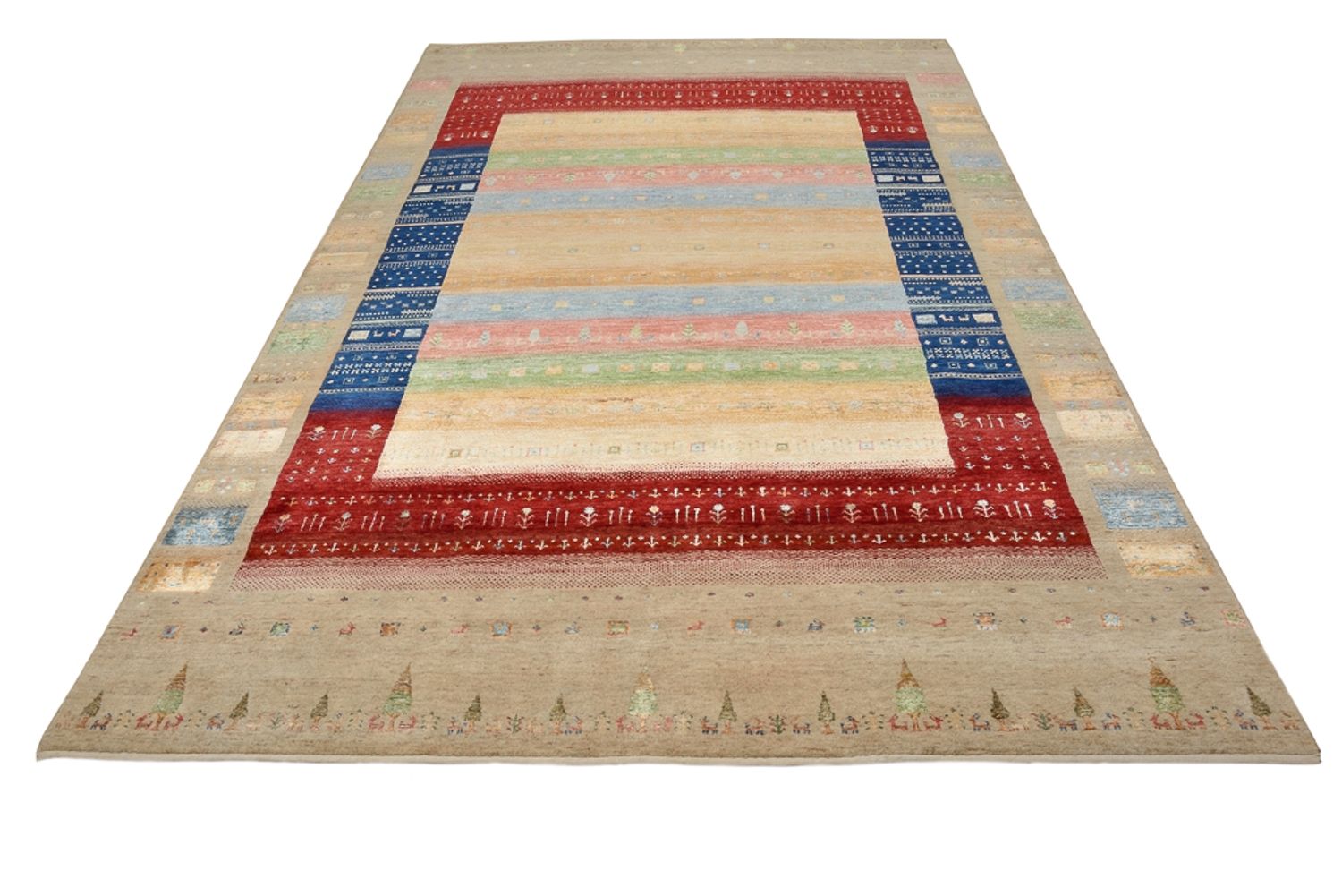 Gabbeh-tæppe - Loribaft Indus - 302 x 205 cm - flerfarvet