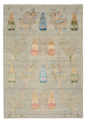 Gabbeh-tæppe - Loribaft Indus - 295 x 206 cm - lysegrå