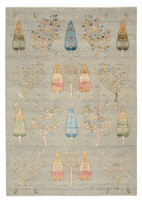 Gabbeh-tæppe - Loribaft Indus - 295 x 206 cm - lysegrå