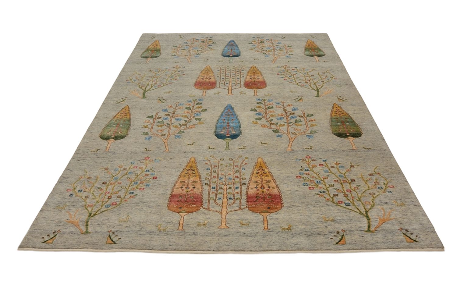 Gabbeh-tæppe - Loribaft Indus - 295 x 206 cm - lysegrå
