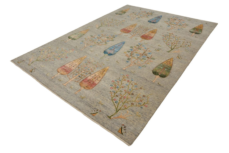 Gabbeh-tæppe - Loribaft Indus - 295 x 206 cm - lysegrå