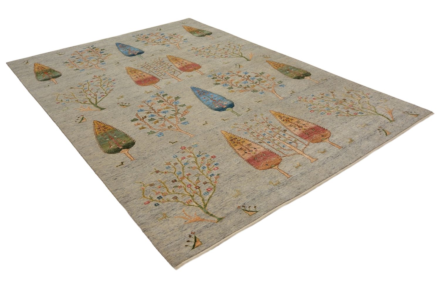 Gabbeh-tæppe - Loribaft Indus - 295 x 206 cm - lysegrå