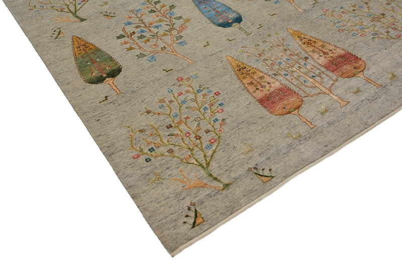 Gabbeh-tæppe - Loribaft Indus - 295 x 206 cm - lysegrå