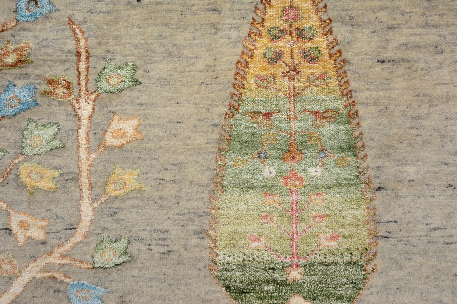Gabbeh-tæppe - Loribaft Indus - 295 x 206 cm - lysegrå