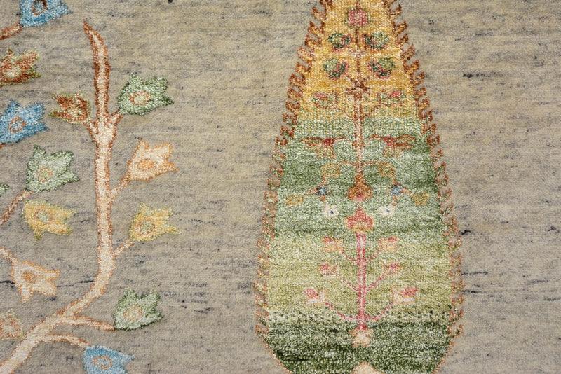 Gabbeh-tæppe - Loribaft Indus - 295 x 206 cm - lysegrå