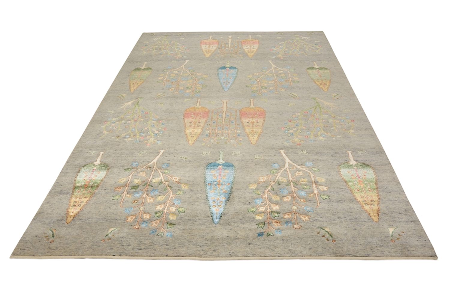 Gabbeh-tæppe - Loribaft Indus - 295 x 206 cm - lysegrå