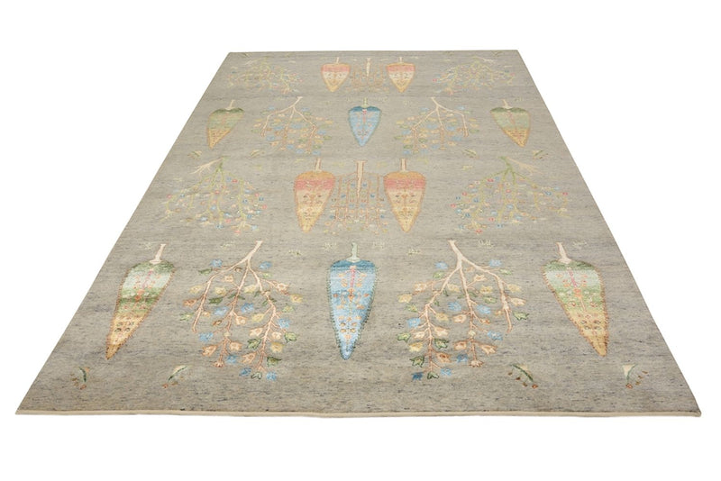 Gabbeh-tæppe - Loribaft Indus - 295 x 206 cm - lysegrå