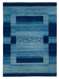 Gabbeh-tæppe - Loribaft Indus - 241 x 175 cm - blå