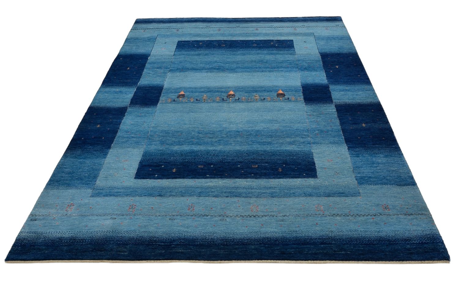 Gabbeh-tæppe - Loribaft Indus - 241 x 175 cm - blå