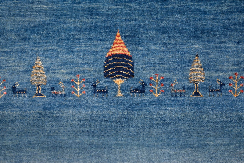 Gabbeh-tæppe - Loribaft Indus - 342 x 253 cm - blå