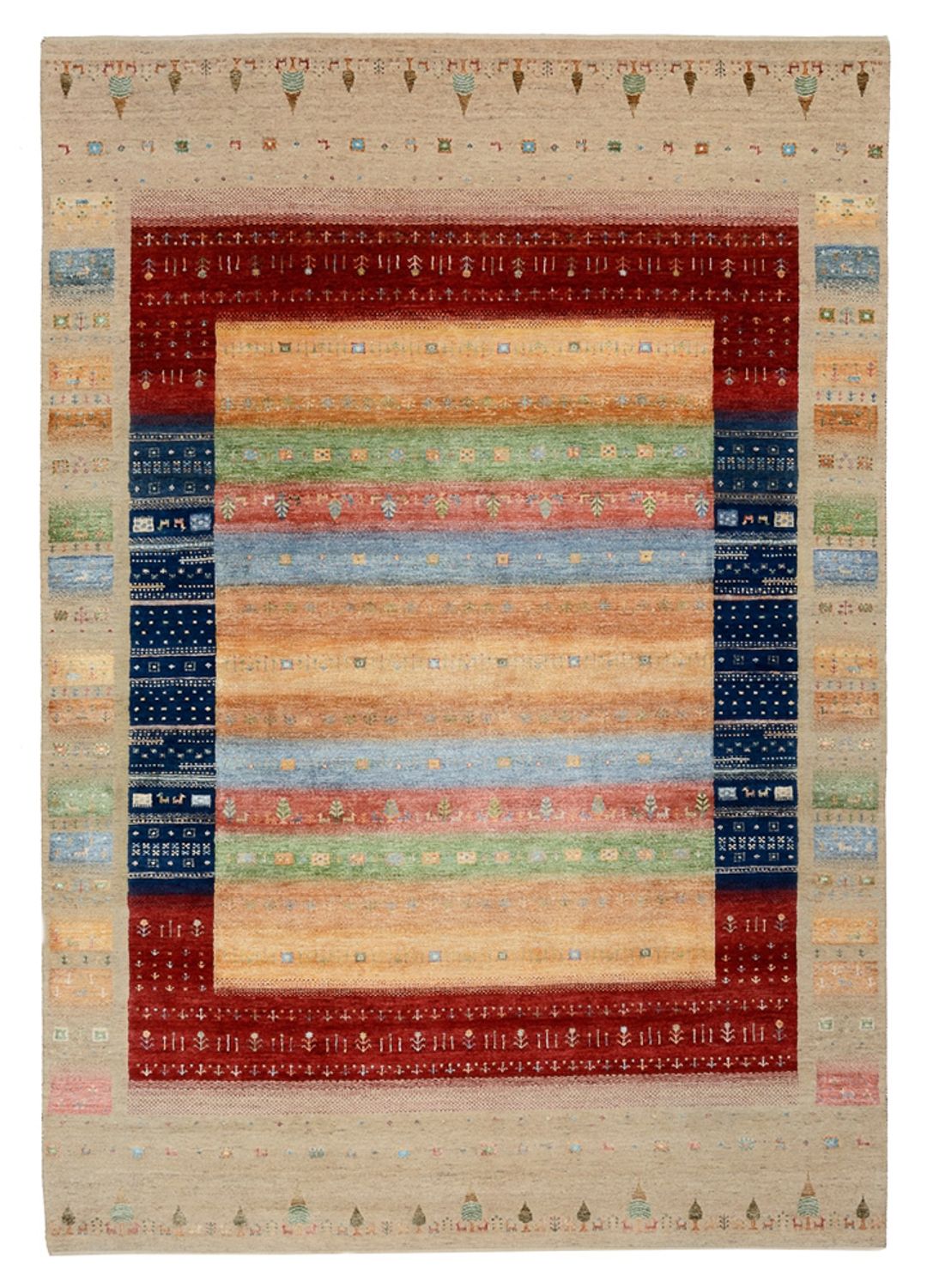 Gabbeh-tæppe - Loribaft Indus - 300 x 206 cm - flerfarvet